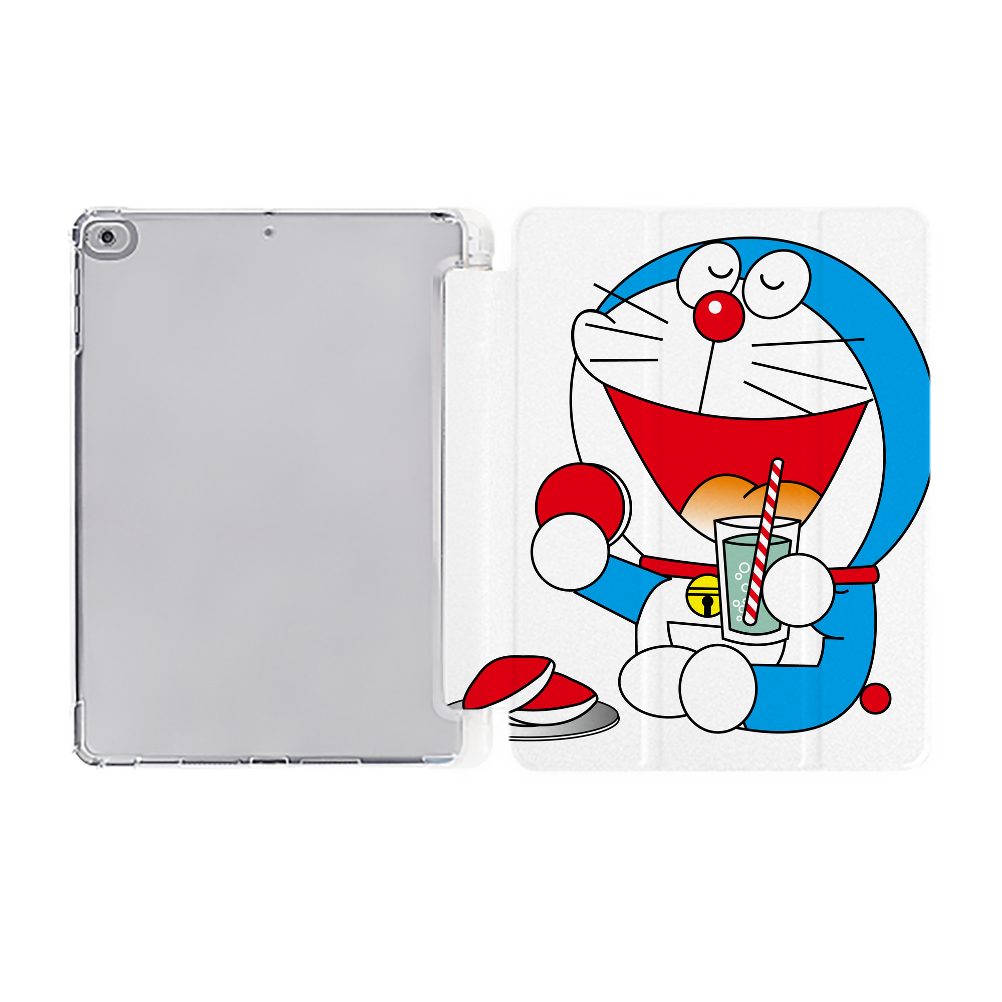 （画像用） ドラえもん Doraemon IPad ケース ペン収納付き 三つ折りスタンド PUレザー×シリコン 対応機種9.5/10.5/10.9インチ